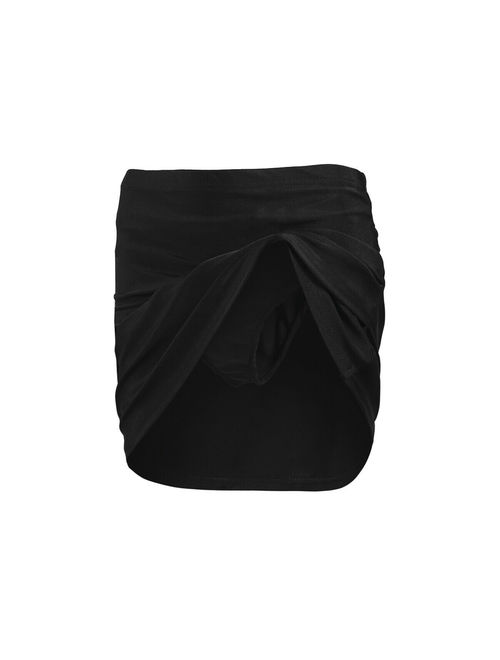 Hirigin Women's High Waisted Swim Skirt Bikini Bottoms Short Dress with Panties Beachwear Coverup