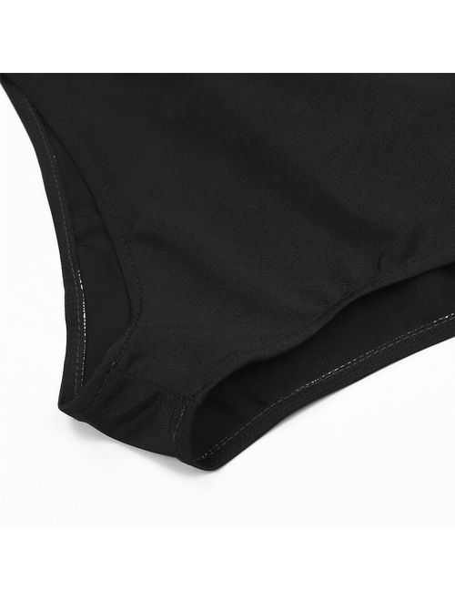 Hirigin Women's High Waisted Swim Skirt Bikini Bottoms Short Dress with Panties Beachwear Coverup