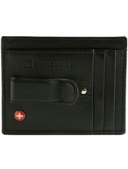 Mens Money Clip Genuine Leather Minimalist Slim Front Pocket Wallet