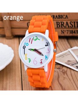 Silicone Watches Children Pencil Pointer Student Watch Quartz Wristwatches Gift Watches