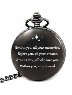 College Graduation Gifts for Him 2019, Graduation Party Supplies Decorations, Engraved Pocket Watch for Graduates