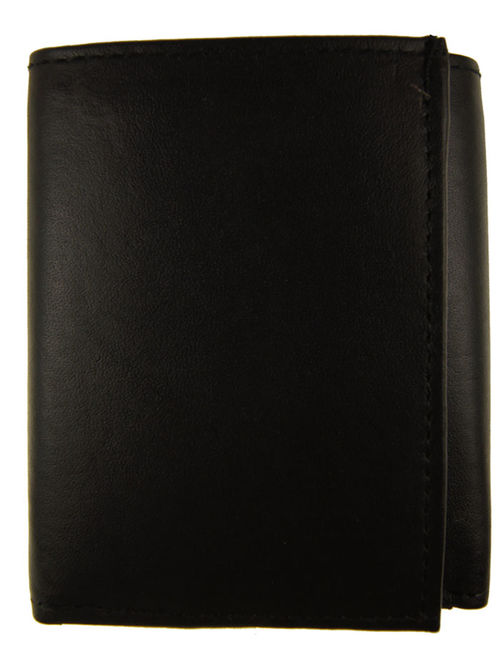 Improving Lifestyles Leather Mens Wallet Trifold Black FREE Organza Gift Bag SUN1105BK
