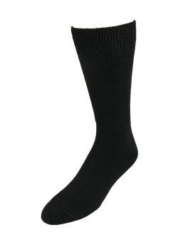 Size Large Mens Cotton Mid Calf Athletic Socks, Black