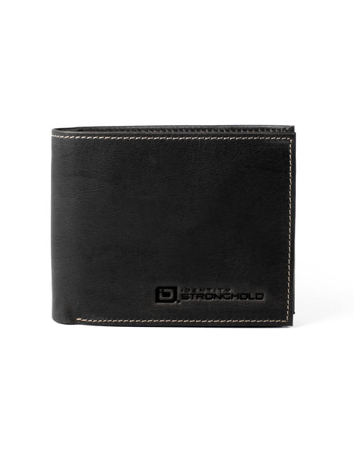 RFID Wallet in Genuine Leather Bifold 10 Slot Classic - Protective Wallets for Men - Excellent Quality Leather - blk