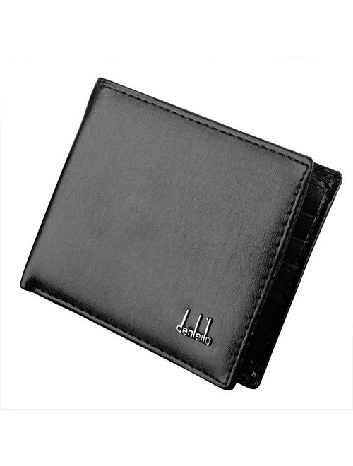 Mens Synthetic Leather Wallet Money Pockets Credit/ID Cards Holder Purse 2 Colors HFON