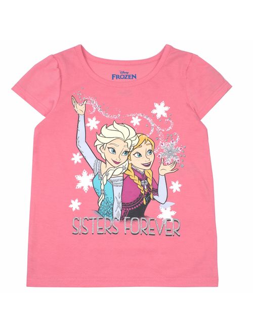 Disney Girls 3-Pack T-Shirts: Wide Variety Includes Minnie, Frozen, Princess, Moana