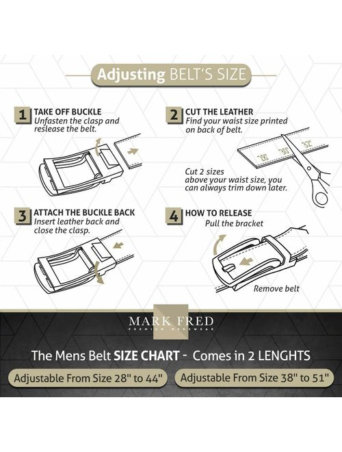 Belts For Men Ratchet Dress Leather Belt Custom Fit, Automatic Belt Buckle, No Holes