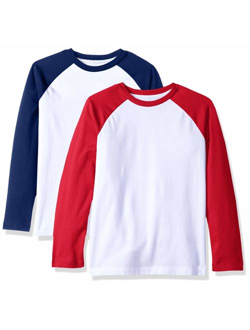 Amazon Essentials Boys 2-Pack Long-Sleeve Raglan T-Shirt