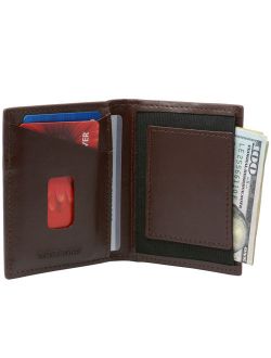 Double Diamond Leather RFID Stretch Front Pocket Wallet Card Holder