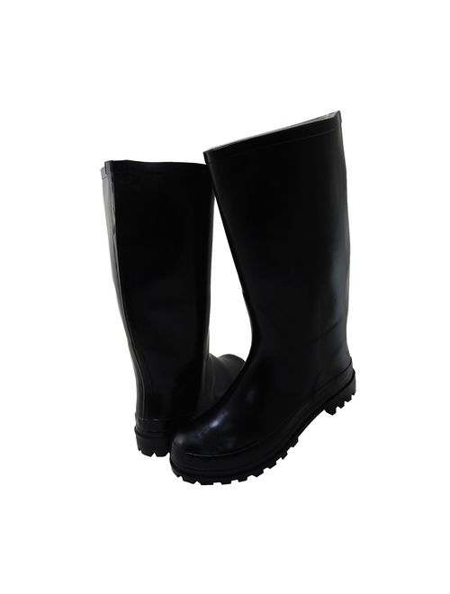 Starbay New Men's waterproof Rubber Rain Boots Black 9