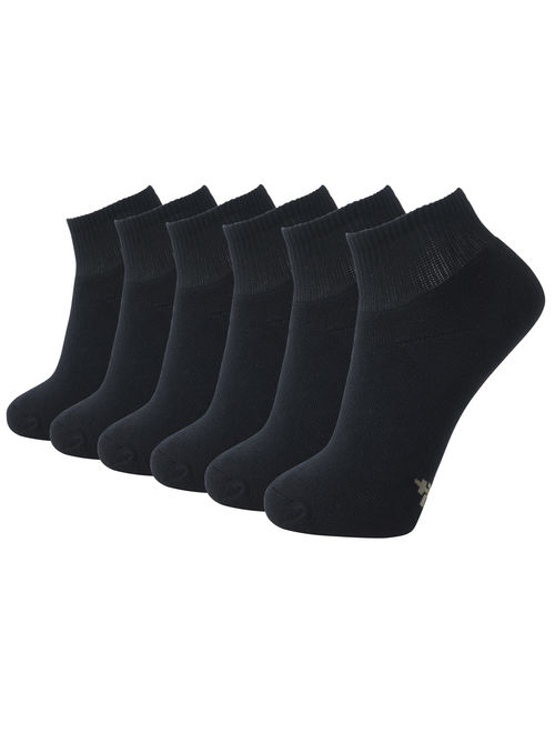 +MD Men's Heavy Full Cushion Odor Control Bamboo Ankle Quater Socks 6 Pack
