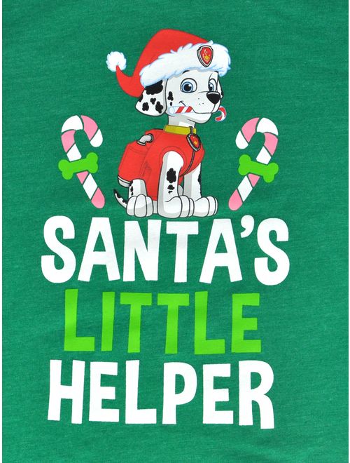Paw Patrol Marshall Christmas T-Shirt Santa's Little Helper Green (Infant)