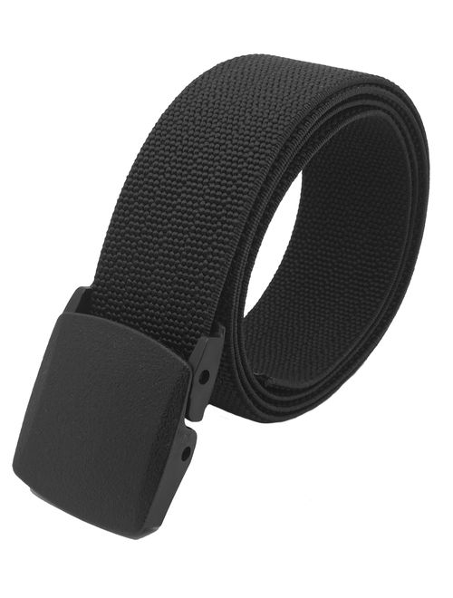 Men's Tactical Elastic Military Belt with Plastic Buckle Small Black
