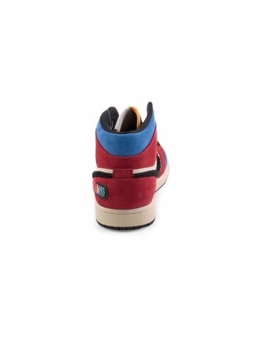 Nike Mens Air Jordan 1 Mid SE FRLS NA Muslin/Blk/VRSTY Red Suede Size 12