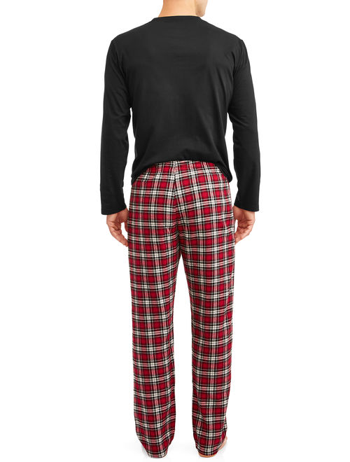 Hanes Men's ComfortSoft Long Sleeve Crew & 100% Cotton Flannel Pant