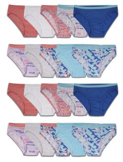Girls' Underwear Assorted Cotton Bikini Panty, 20 Pack (Little Girls & Big Girls)
