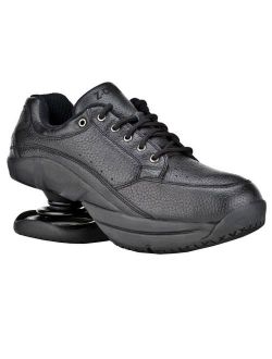 Z-CoiL Pain Relief Footwear Men's Legend Slip Resistant Black Leather Tennis Shoe
