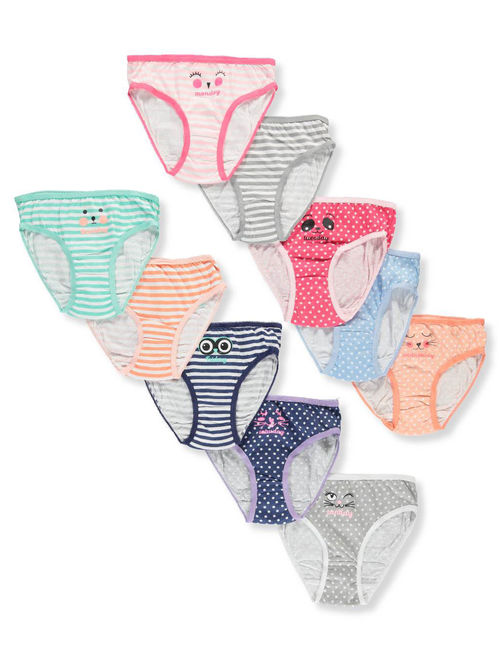 Marilyn Taylor Girls Underwear, 10 Pack Bikini Panties (Toddlers, Little Girls & Big Girls)