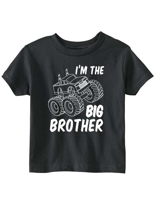 Lil Shirts Big Brother Monster Truck Youth and Toddler Shirt (Black, Medium)