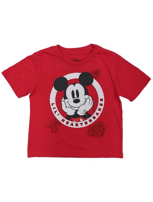 Disney Infant & Toddler Boys Mickey Mouse Valentines T-Shirt Heartbreaker Shirt