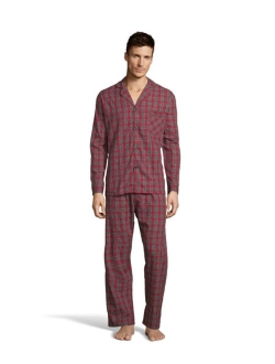 Big and Tall Men's Long Sleeve, Long Leg Woven Pajama Set