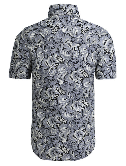 Unique Bargains Men's Summer Pineapple Short Sleeve Button Down Hawaiian Shirt