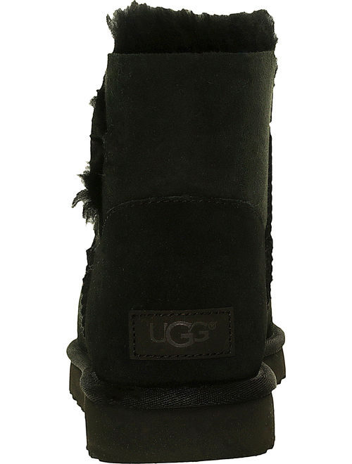 Ugg Women's Mini Bailey Button II Black High-Top Sheepskin Boot - 10M