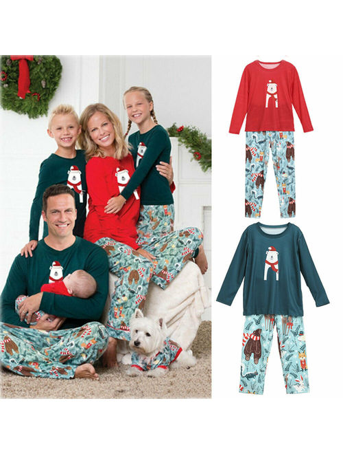 XMAS PJs Family Matching Adult Women Kid Christmas Nightwear Pyjamas Pajamas Set