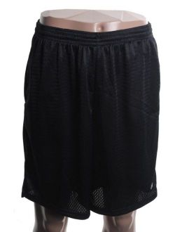 Men's Long Mesh Shorts with Pockets - 2XL - Black