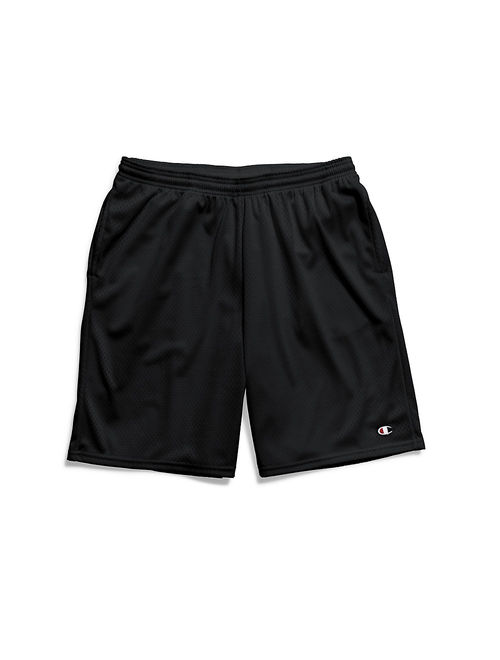 Champion Men's Long Mesh Shorts with Pockets - 2XL - Black