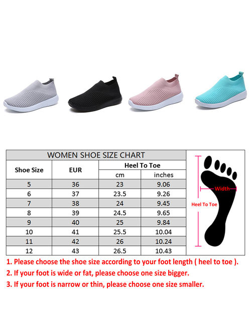 Meigar Women's Mesh Running Sport Sneakers Trainers Flat Athletic Slip On Casual Shoes
