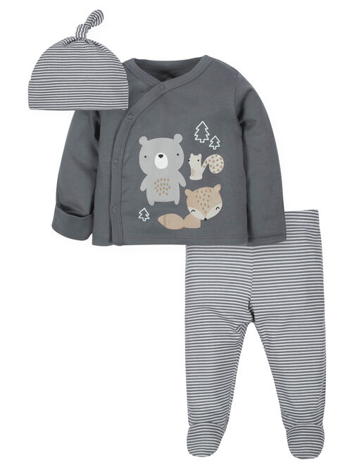 Wonder Nation Take Me Home Shirt, Cap & Footed Pant, 3pc Outfit Set (Baby Boys)