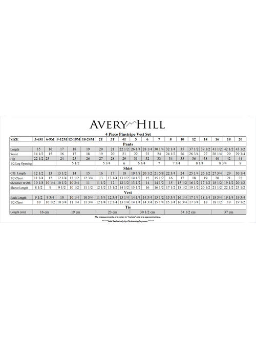 Avery Hill Boys' 4 Piece Pinstripe Vest Set (Toddler, Little Boys, Big Boys)