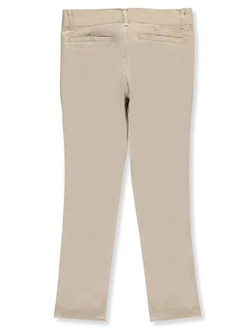 Denice Stretch Big Girls' "On-Seam Pocket" Skinny Uniform Pants (Sizes 7 - 20)