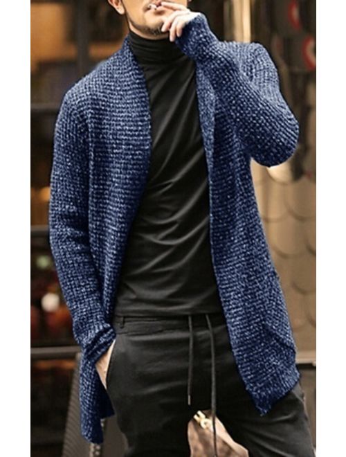 Mens Sweater Long Sleeve Cardigan Males Pull Style Cardigan Clothings Fashion Thick Warm Mohair Coat