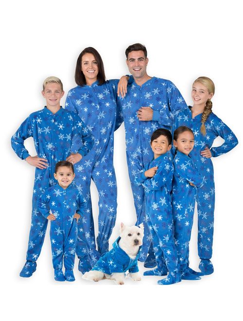Footed Pajamas - Family Matching Snow Blizzard Day Onesies for Boys, Girls, Men, Women and Pets