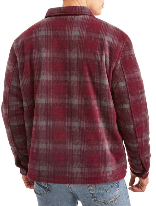 LeLebear Climate Concepts Men's Plaid Heavy Weight Shirt Jacket With Sherpa Lining, Up To Size 2Xl