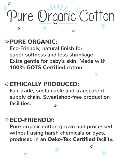 Little Star Organic Baby Girl or Boy Pure Organic True Brights Kids Pack, 11 Pc