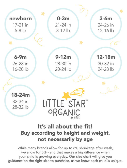 Little Star Organic Baby Girl or Boy Pure Organic True Brights Kids Pack, 11 Pc