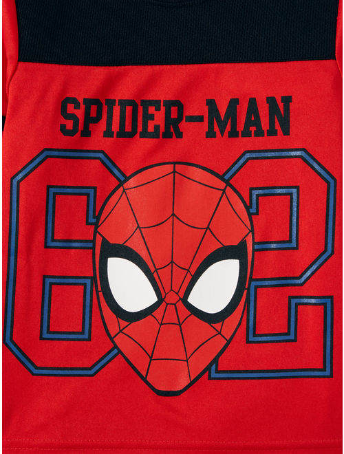 Spiderman Short Sleeve Graphic T-shirt, Colorblock Long Sleeve T-shirt & Taped Jogger, 3pc Active Set (Toddler Boys)