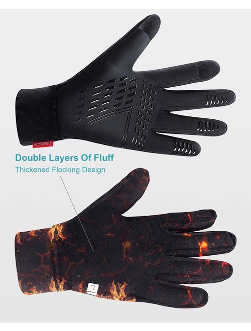 Anqier Winter Gloves,Newest Windproof Warm Touchscreen Gloves Men Women For Cycling Running Outdoor Activities