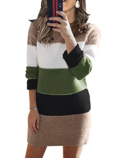 BLENCOT Womens Turtleneck Long Sleeve Elasticity Chunky Cable Knit Pullover Sweaters Jumper