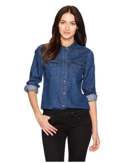 Jeans Women's Women's Long Sleeve Denim Button Down Shirt