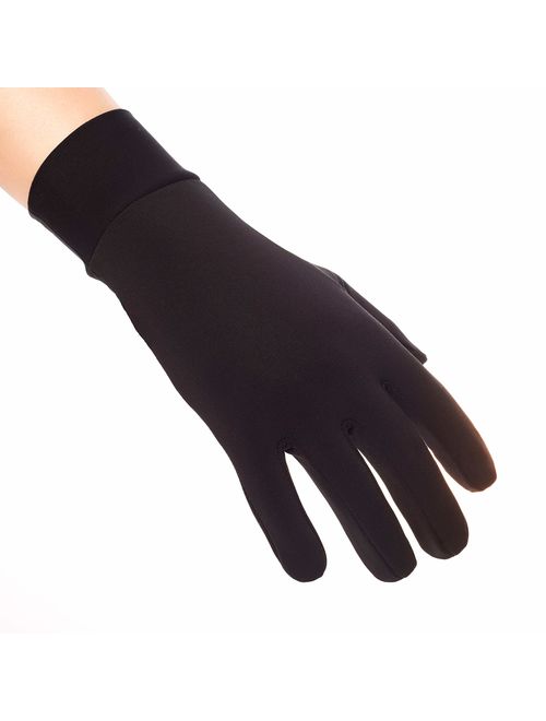 HIGHLOONG Compression Lightweight Sport Running Gloves Liner Gloves- Black - Men & Women