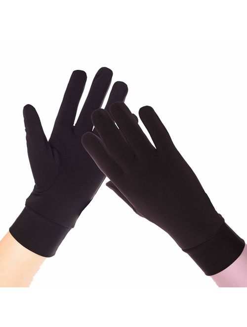HIGHLOONG Compression Lightweight Sport Running Gloves Liner Gloves- Black - Men & Women