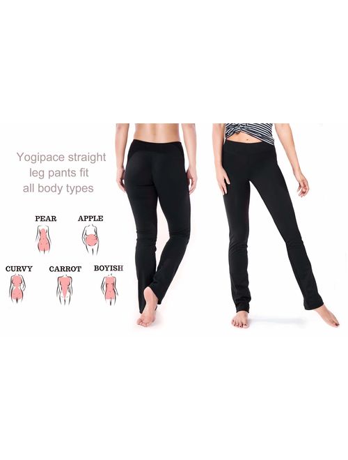 Yogipace 27"/29"/31"/33"/35"/37" Women's Straight Leg Yoga Pants Workout Pants