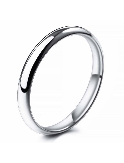 INBLUE Men,Women's Wide 2mm Engraved Stainless Steel Band Ring Silver Tone Wedding
