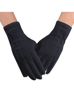 JISEN Men Police Formal Tuxedo Honor Guard Parade Nylon Cotton Gloves 26cm