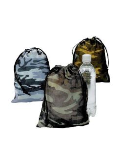 Camouflage Drawstring Bags - 1 Dozen