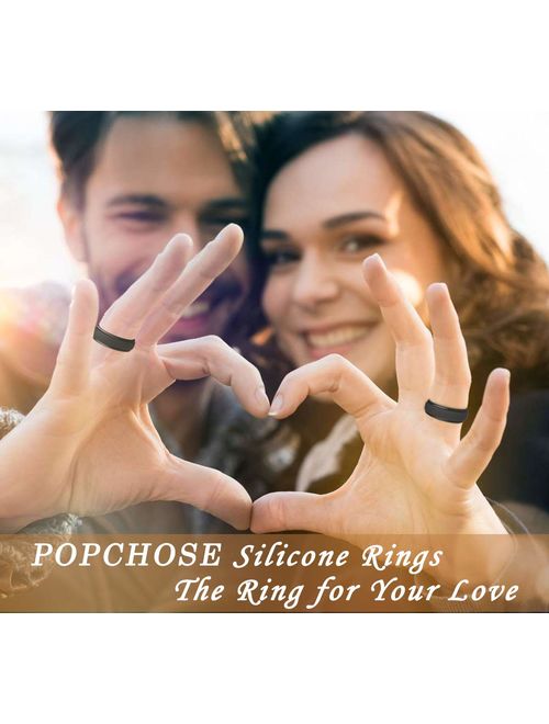 1 Pack Silicone Rubber Wedding Ring Breathable Mens Silicone Wedding Bands POPCHOSE Silicone Wedding Ring for Men Size 7 8 9 10 11 12 13